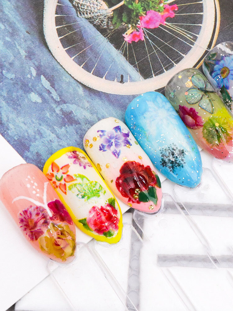  8Pcs/Lot Butterfly Flower Nail Sticker Invisible Super Thin Nail Sticker Lasting Nail Art Beauty