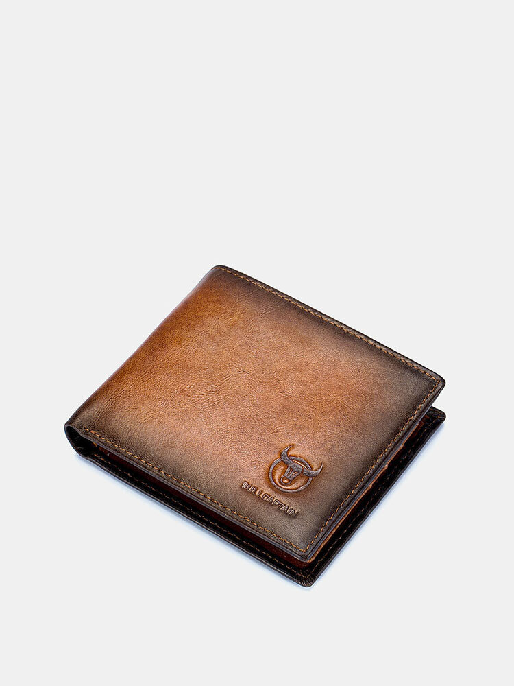 Men Genuine Leather RFID 13Card Slots Gradient Short Purse Wallet