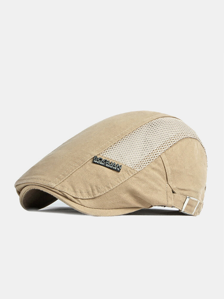 Menico Men Cotton Outdoor Breathable Sunshade Short Brim Casual Vintage Forward Hats Beret Flat Caps