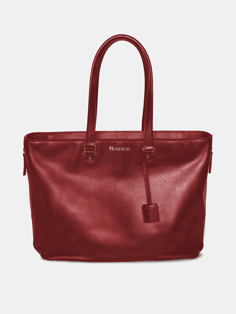 Women Faux Leather Fashion Multifunction Shoe Compartment Large Capacity Tote Handbag Shoulder Bag