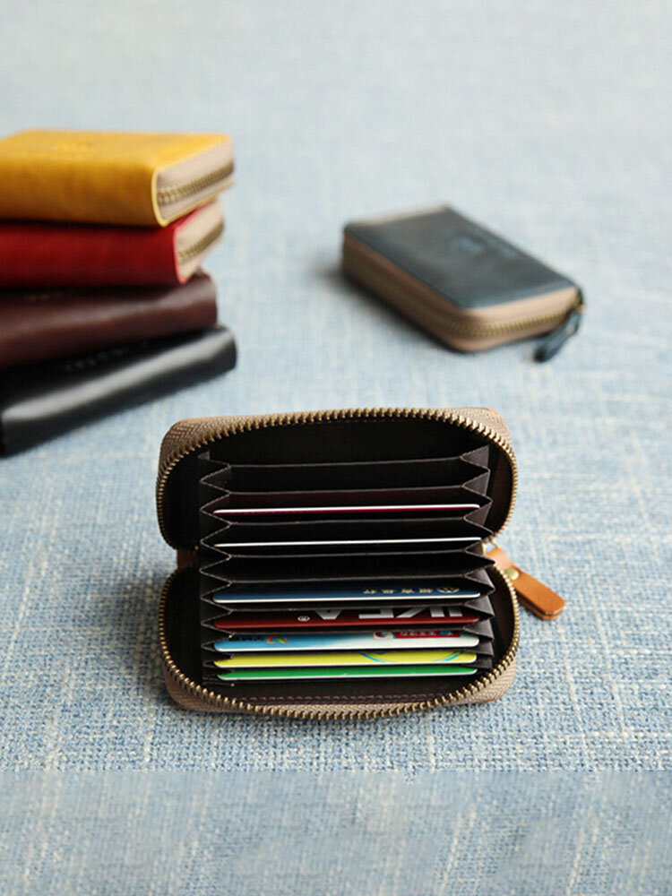 Retro Genuine Leather Card Holder Multi-slots Wallet For Men