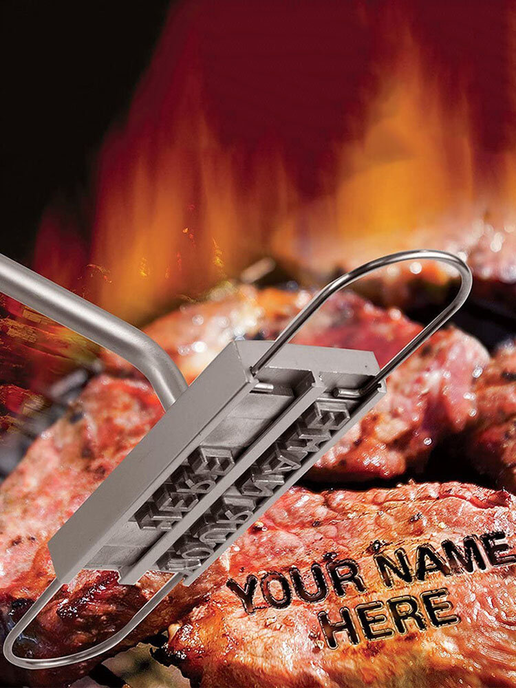 1 PC BBQ Branding Iron 55Letters DIY Barbecue Letter Printed Steak Tool Meat Grill Forks Picnic Tool Accessories kitchen