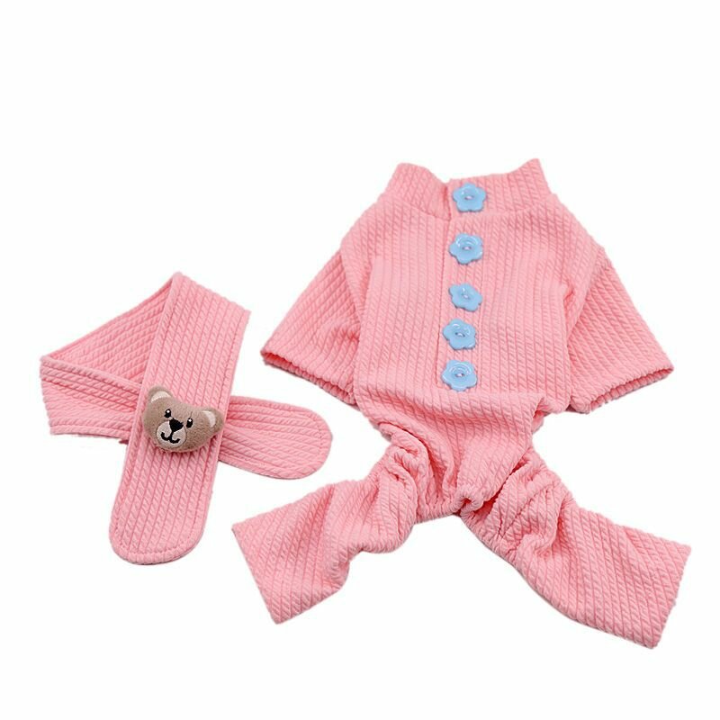 Cute Warm Pet Dog Winter Sweater Puppy Clothes With Bear Scarf