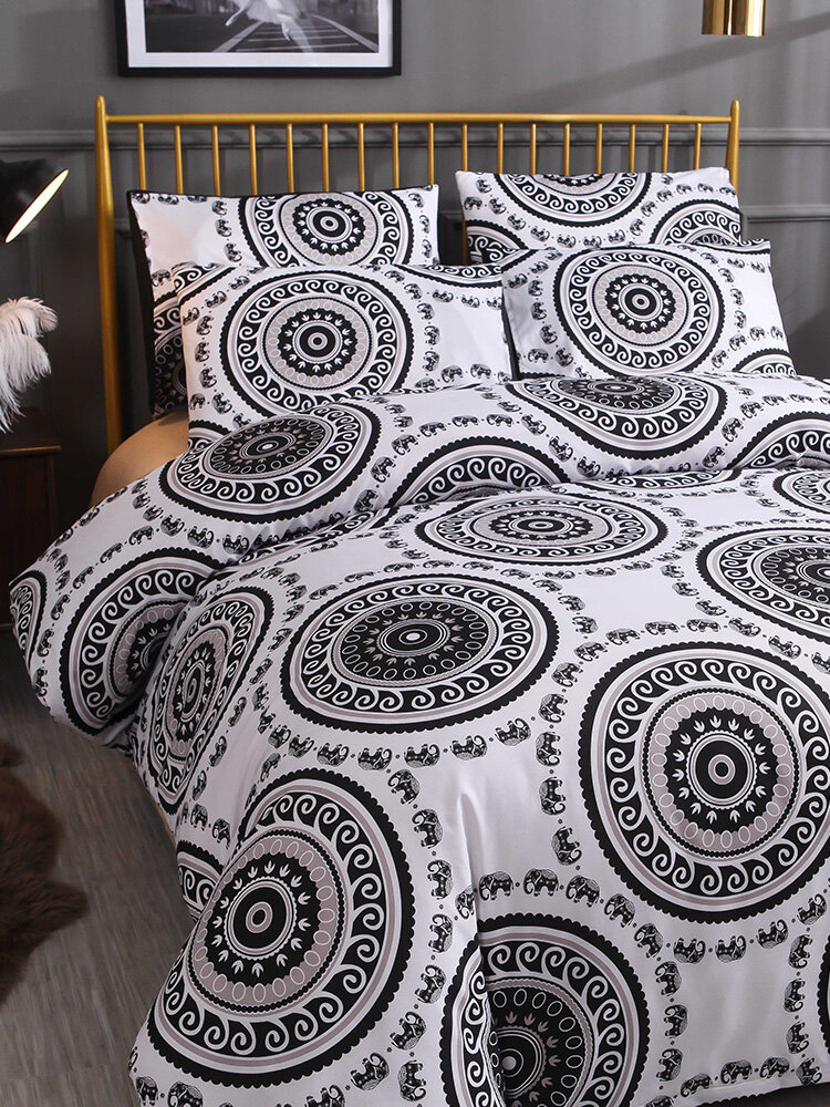 

2/3 Pcs Bohemian National Style Geometric Pattern Comfy Bedding Set Duvet Cover Pillowcase