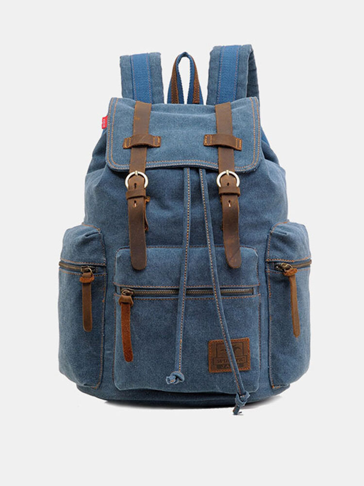 Men Vintage Waterproof Wear-resistant Outdoor Travel Backpack