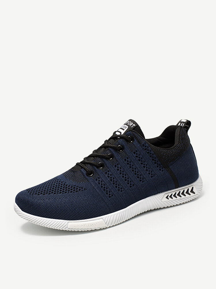 Men Knitted Fabric Breathable Casual Running Sport Shoes