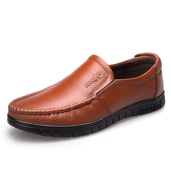 Men Genuine Leather Soft Slip-ons Business Casual Shoes