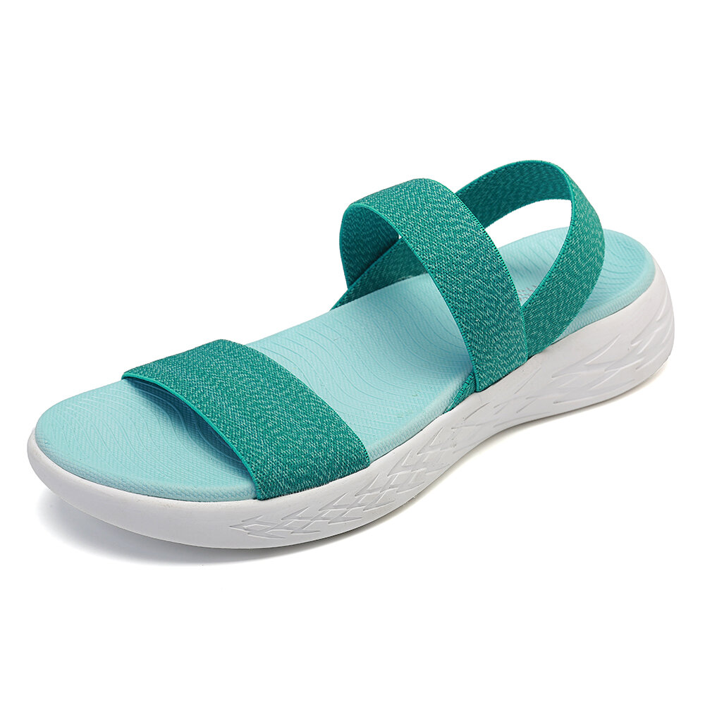 LOSTISY Elastic Band Comfortable Athletic Sole Flat Casual Beach Sandals