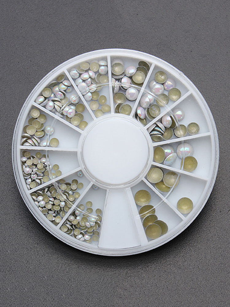 DANCINGNAIL 4 Sizes Acrylic Rhinestone Beads Nail Decoration Wheel