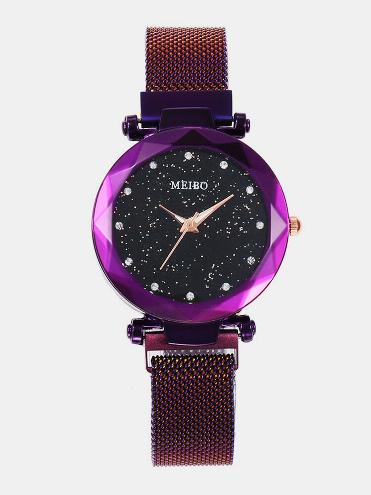 Fashion Women Quartz Watch Starry Sky Quartz Watch Waterproof Stainless Steel Watch