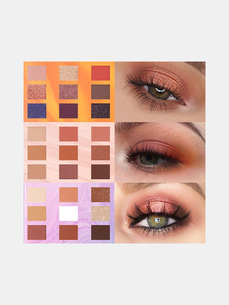 9 Colors Sunflower Matte Eyeshadow Palette Waterproof Nude Pigmented Shining Eye Makeup