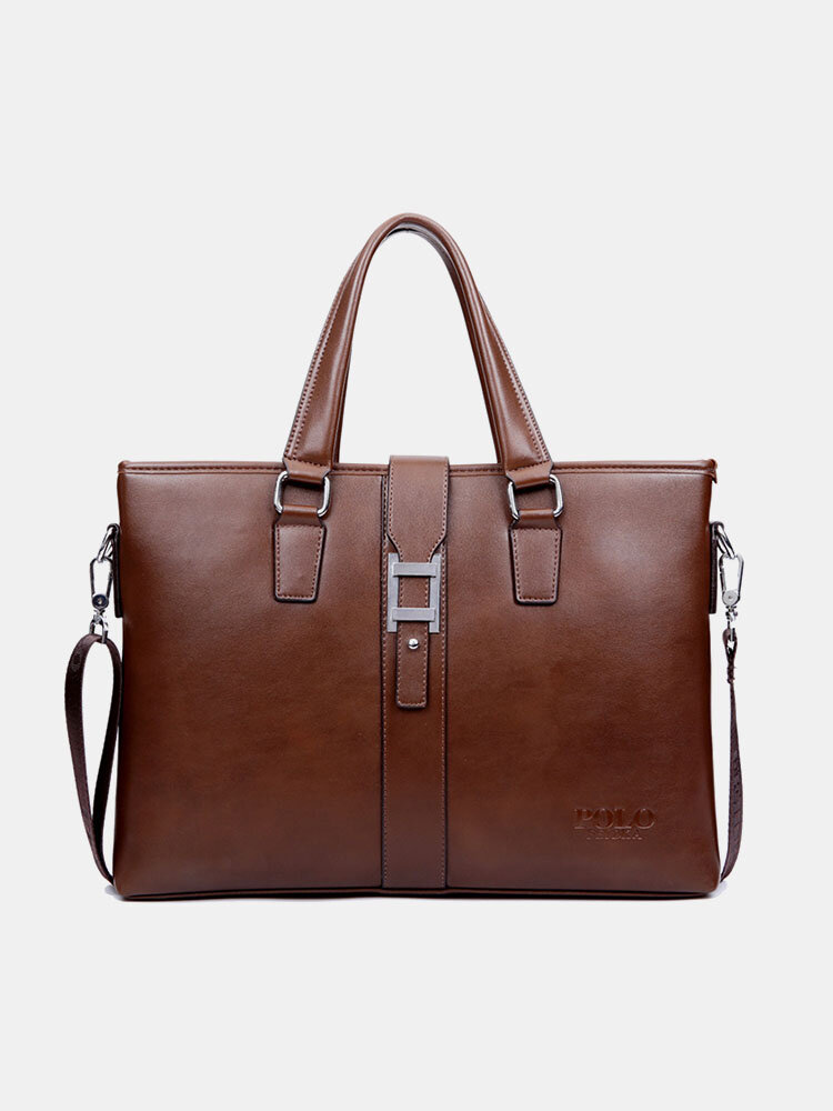 

Men PU Leather 14 Inch Laptop Bag Briefcases Large Capacity Handbag Crossbody Bag, Black;brown;black1;brown1;black2;brown2