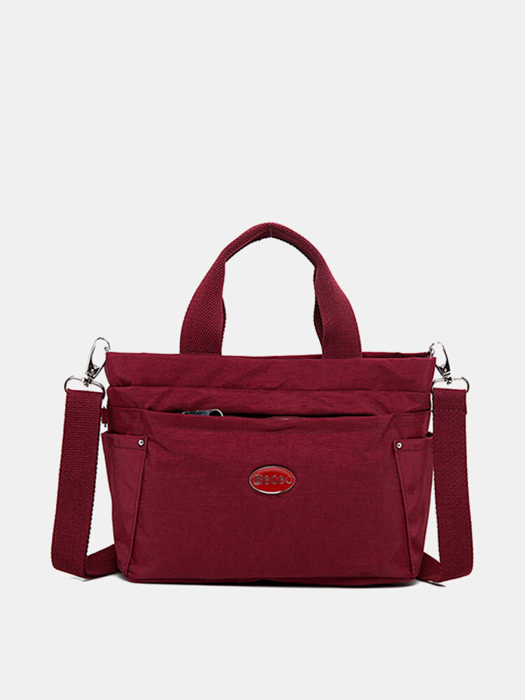 Women Nylon Waterproof Durable Handbags Large Capacity Solid Leisure Shoulder Bags