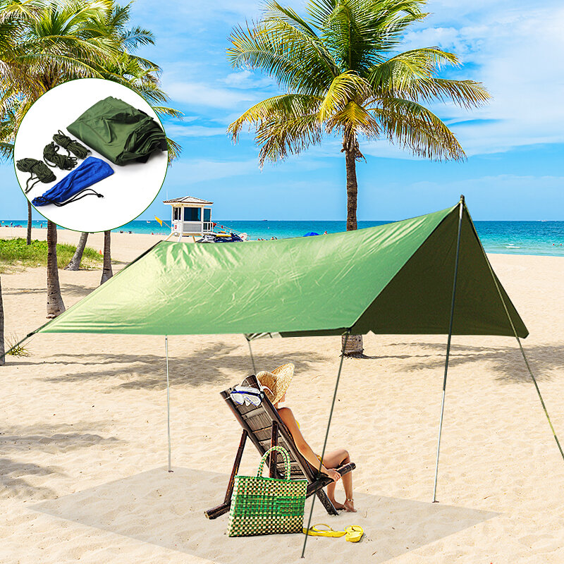 

10x10ft Waterproof Sunshade Tent Tarp Rain Fly Awning Outdoor Camping Hammock