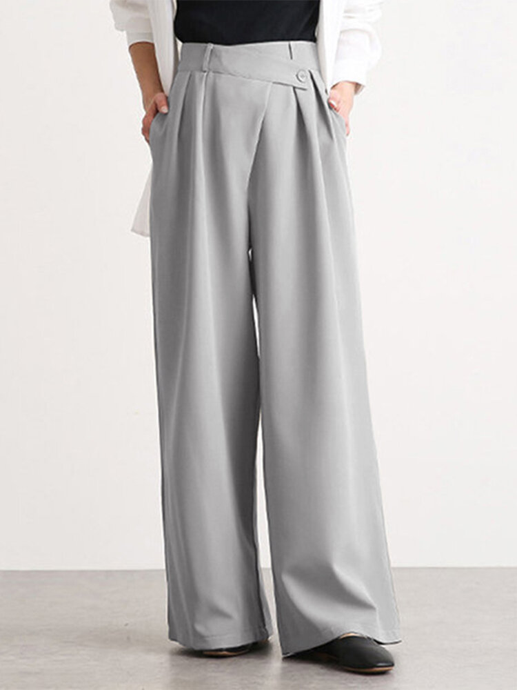 Elastic Waist Pleated Wide -legged Plus Size Pants