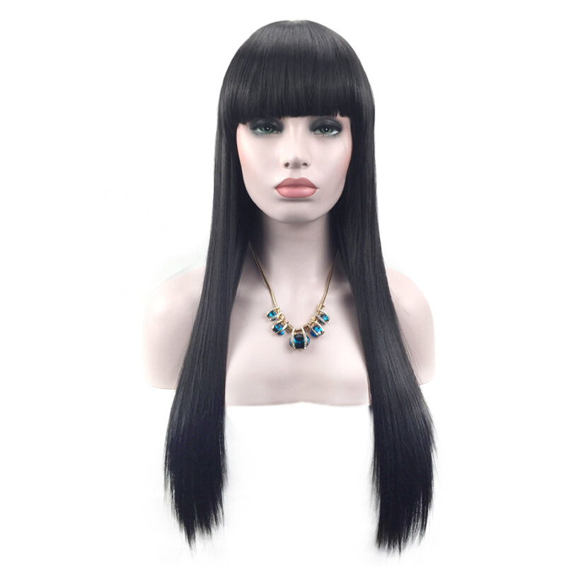

Long Straight Bangs Synthetic Hair Wigs High-temperature Silk Realistic Wig For Women