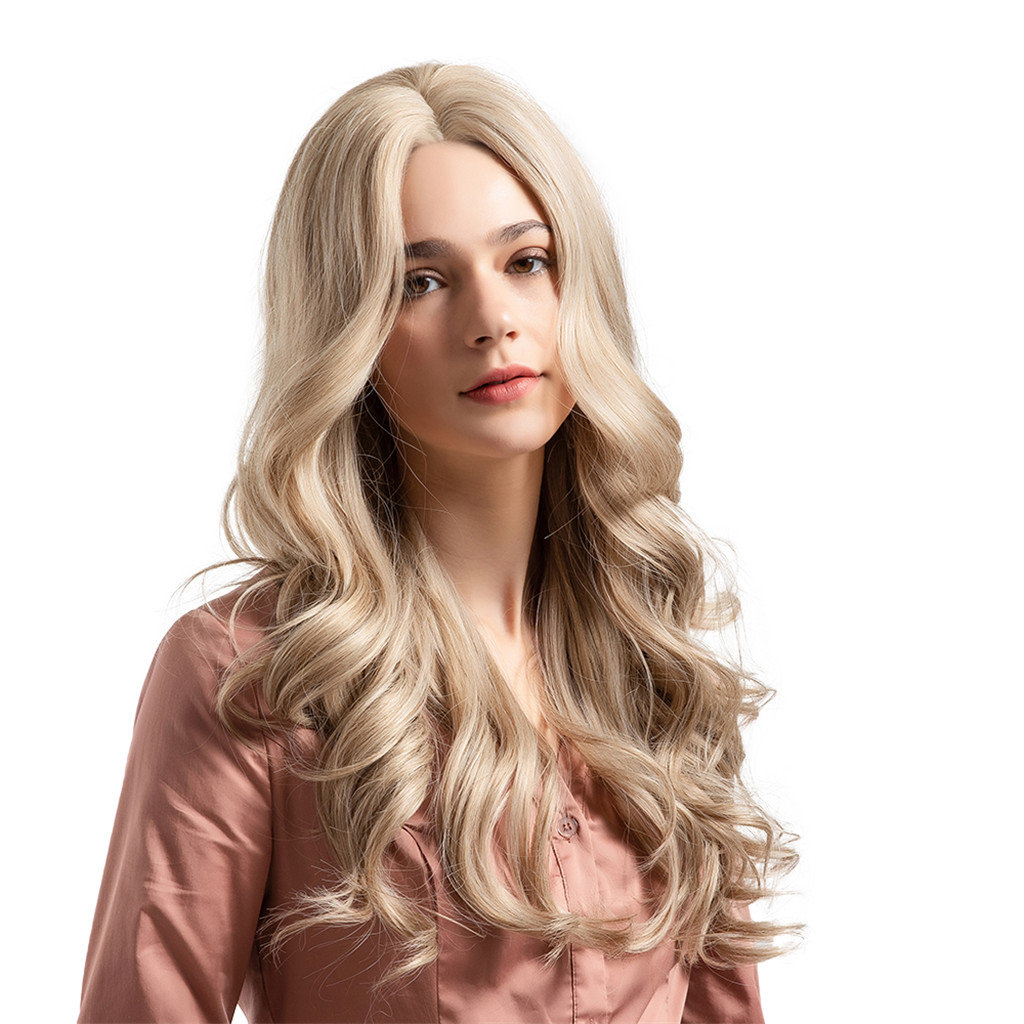 long blonde synthetic wig