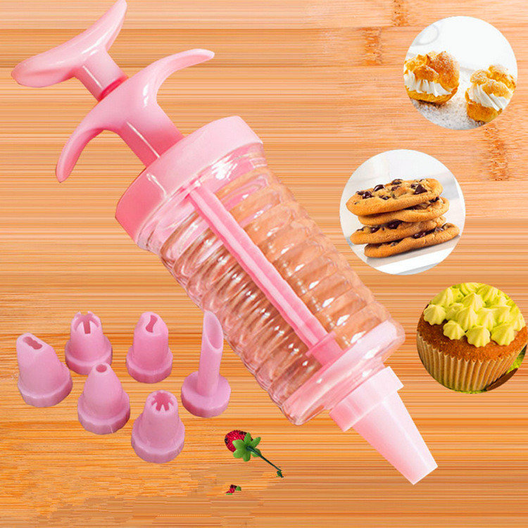 8Pcs Cup Cake Cookie Decorating Kit Icing Piping Syringe Nozzles Tools Set