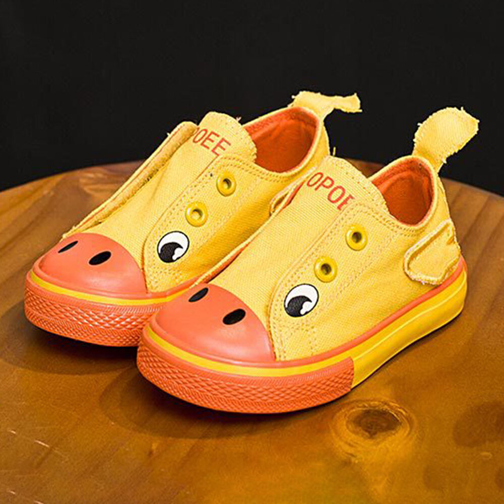 Unisex Kids Cartoon Animal Decor Colorful Hook Loop Flat Shoes