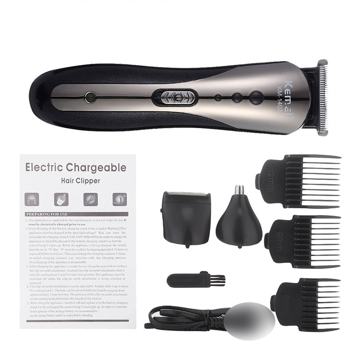 

Electric 3 In 1 Hair Clipper Nose Trimmer Beard Body Shaver Grooming Razor Kit Hair Styling Tool