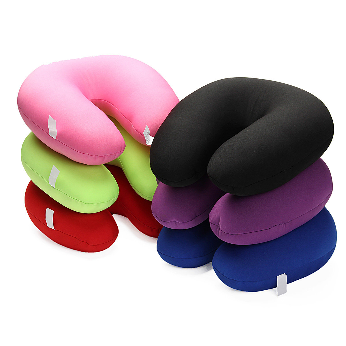 

30x30cm U Shape Foam Microbead Neck Pillow Travel Office Rest Use Bedding Pillow, Red;pink;black;blue;purple