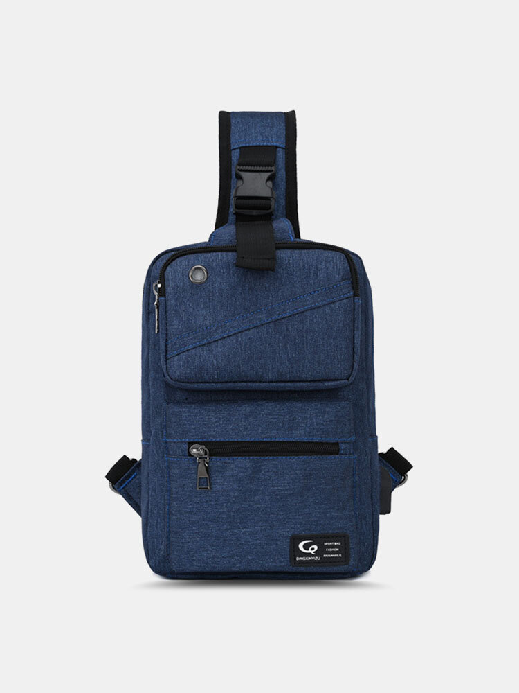 

Men Dacron Portable USB Charging Wear-resisting Multi-Layers Waterproof Crossbody Bag Chest Bag Sling Bag, Blue;black;gray blue