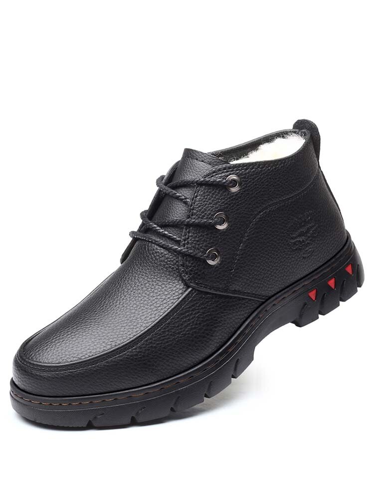 Men Waterproof Warm Lining Slip Resistant Business Casual Ankle Boots