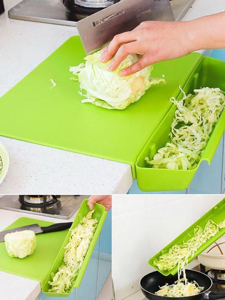 1 PC Practical 2 In 1 Storage With Vegetable Groove Cutting Board Food Grade PP Multifunction Kitchen Gardkitchen Tools