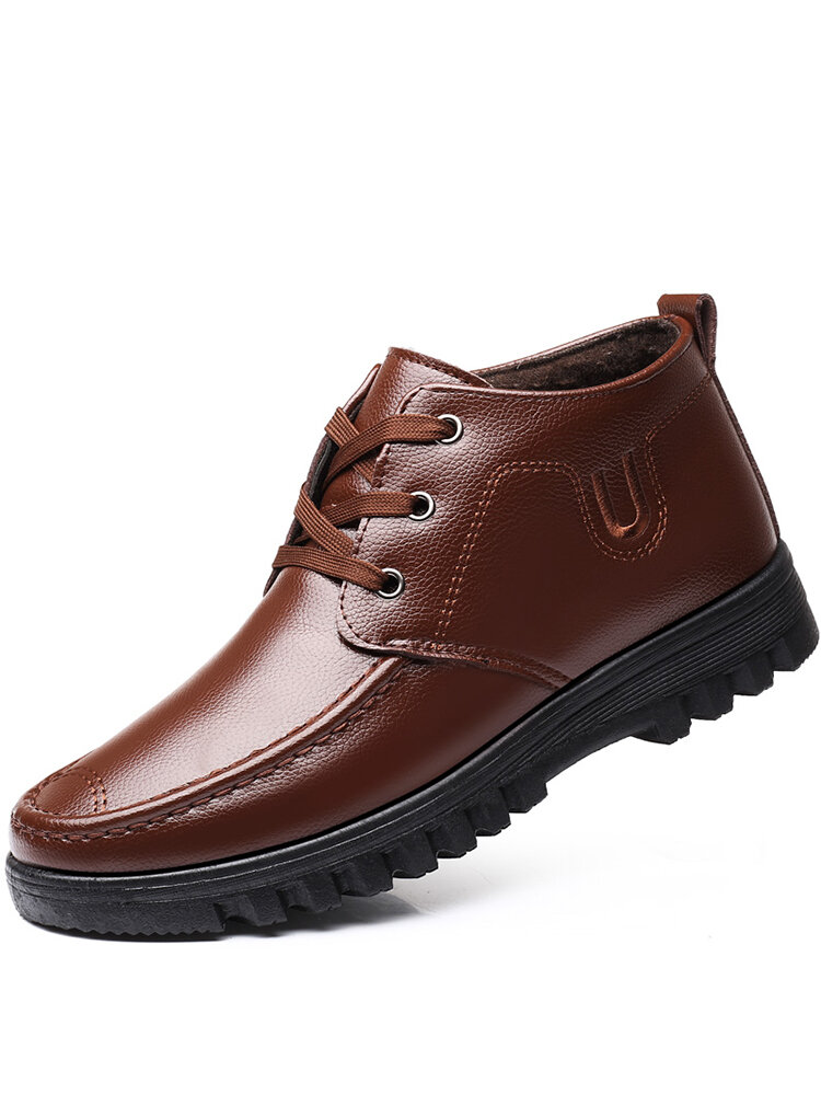 Men Comfy Non Slip Warm Lined Soft Sole Business Casual Boots