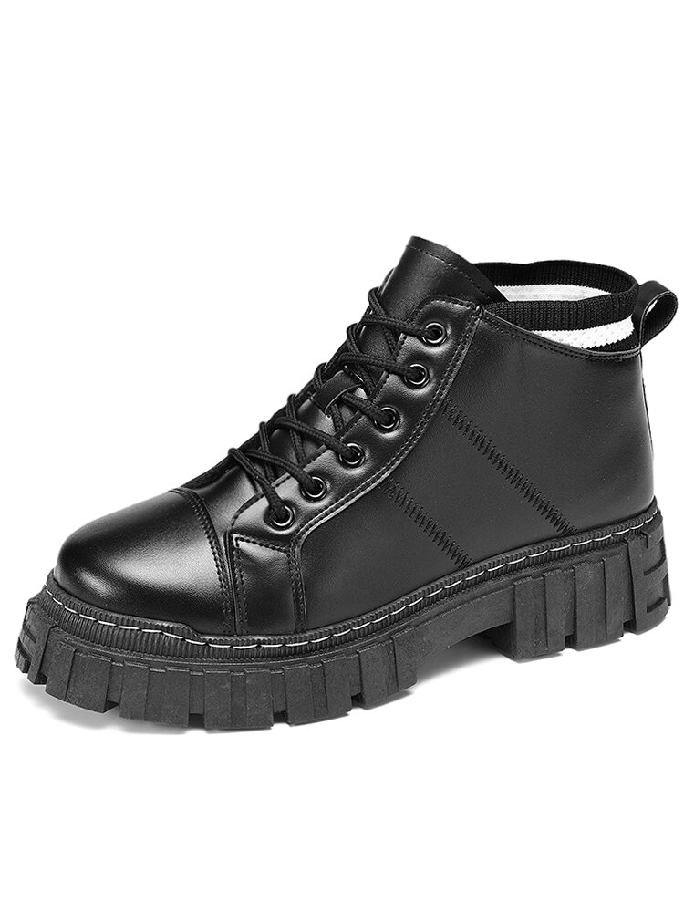 Men Brief Hard Wearing Rubber Sole Stitching Warm Casual Boots