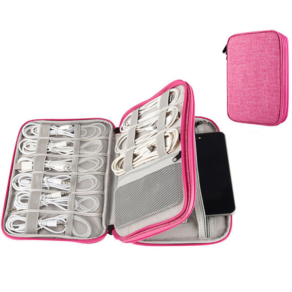 Women Data Cable Storage Bag Digital Power Charger Multi-function Travel Portable Storage Bag