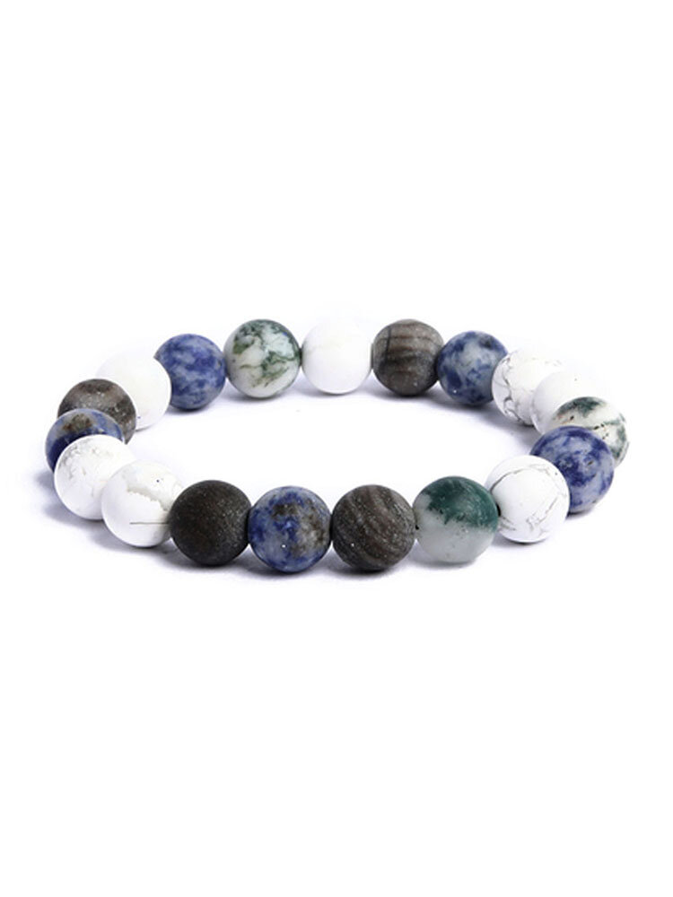 Trendy Eight Planets Of The Solar System Shape Round Beaded Stone Bracelet