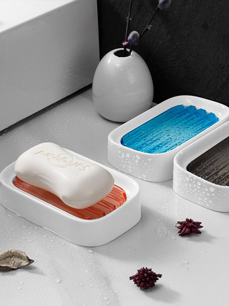 Soap Holder Bathroom Accessories Plastic Shower Soap Dish Storage Box 