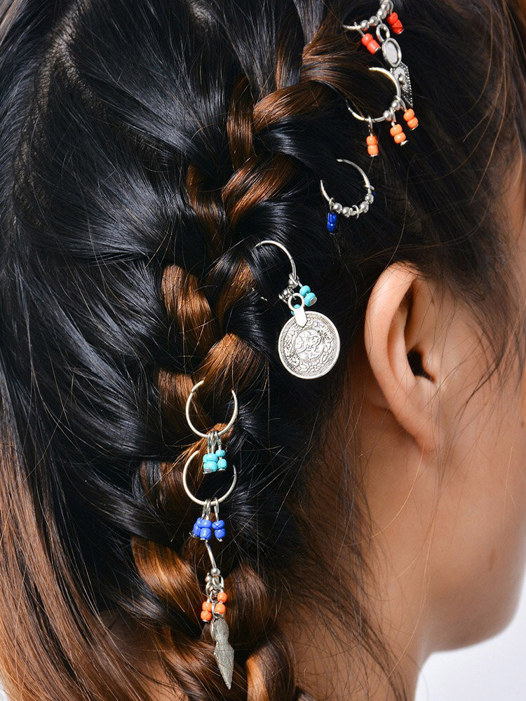 Trendy Leaves Coin Hair Clip DIY Hair Pendant Accessories For Women