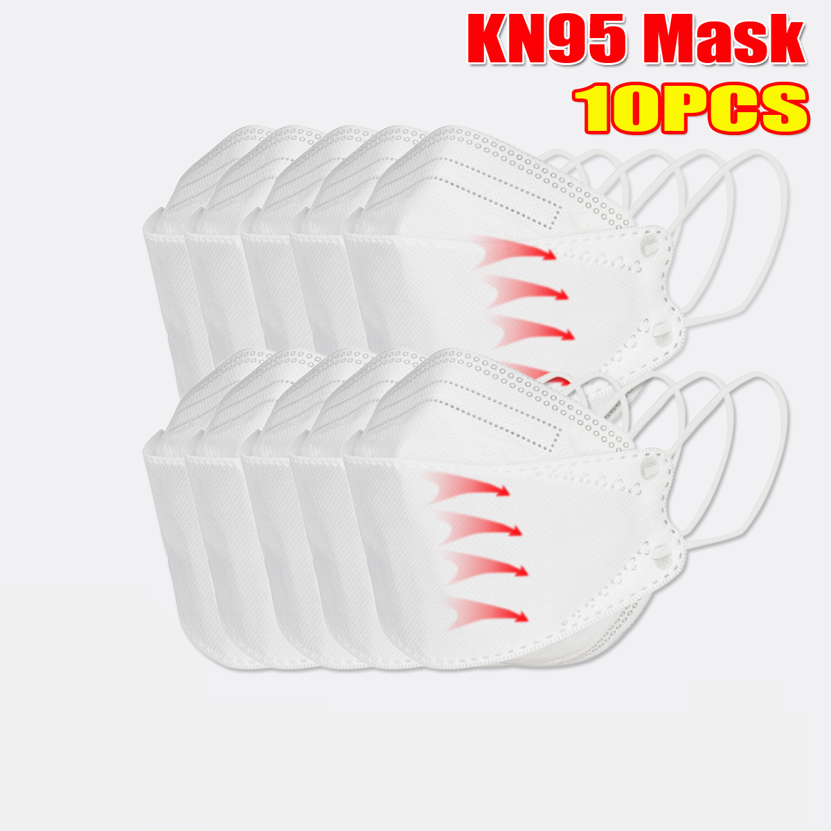 <US Instock> 10 Pcs / Pack of KN95 MasksCE Certification Passed The GB-2626-KN95 Test PM2.5 Filter Mask