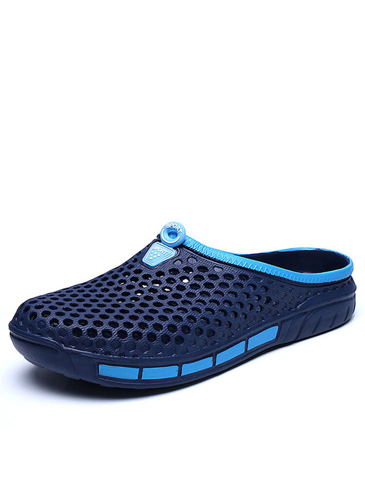Men Hollow Breathable Soft Water Garden Shoes Casual Beach Slippers