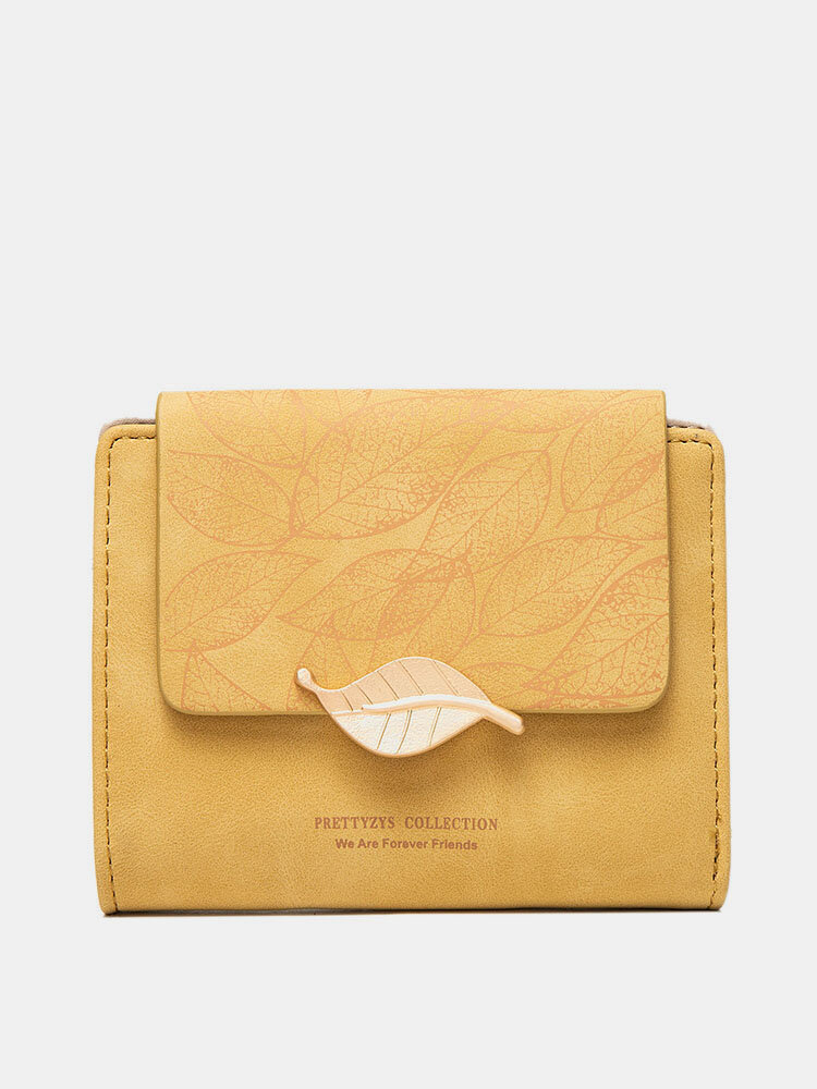 Women Artificial Leather Elegant Tri-fold Wallet Multi-compartment Short  Portable Wallet