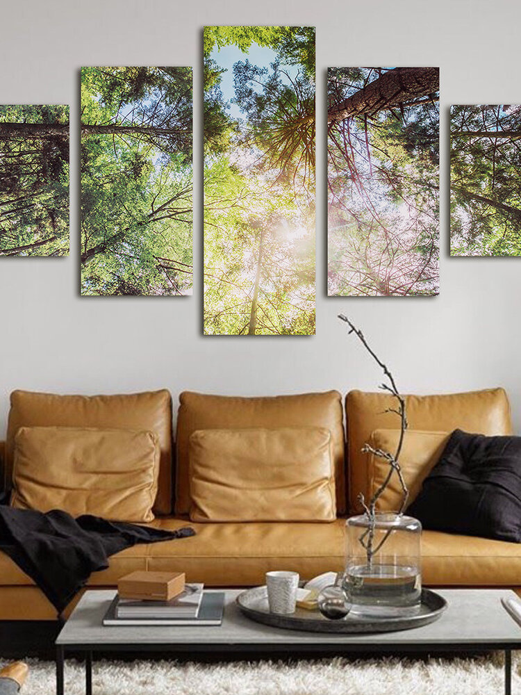 

5Pcs Modern Unframed Canva Painting Panel Wall Art Wall Picture Decorative Home Decor, Forest