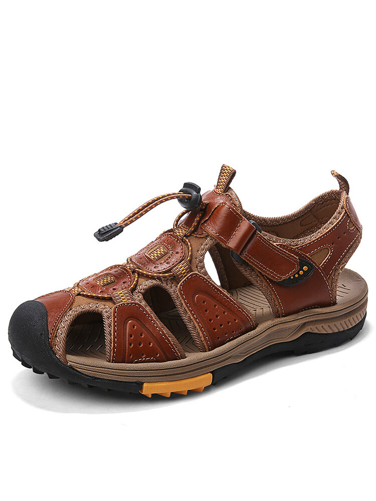 Men Closed Toe Hook Loop Hard Wearing Non Slip Casual Outdoor Sandals