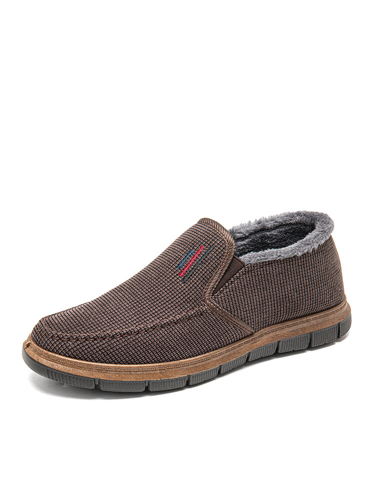 Men Cloth Warm Lining Non Slip Casual Slip On Shoes