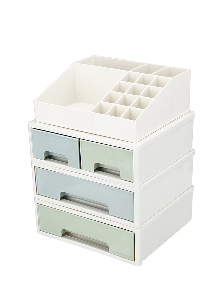 

Plastic Drawer Storage Cabinet Desktop Debris Storage Box, Green;blue