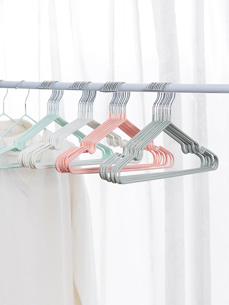 10 PCS Bold Clothes Hanger Impregnated Plastic Adult Anti-Skid Drying Hook Clothes Hanging от Newchic WW