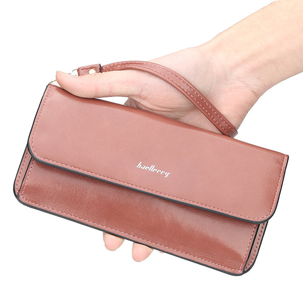 Women Flap Solid Long Wallet Phone Bag Clutch Bag