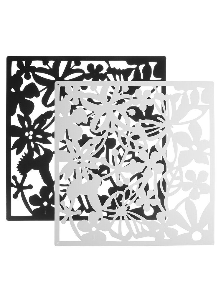 12pcs For Home Fashion Butterfly Bird Flower Hanging Screen Partition Divider Panel Room Curtain Home White/Black
