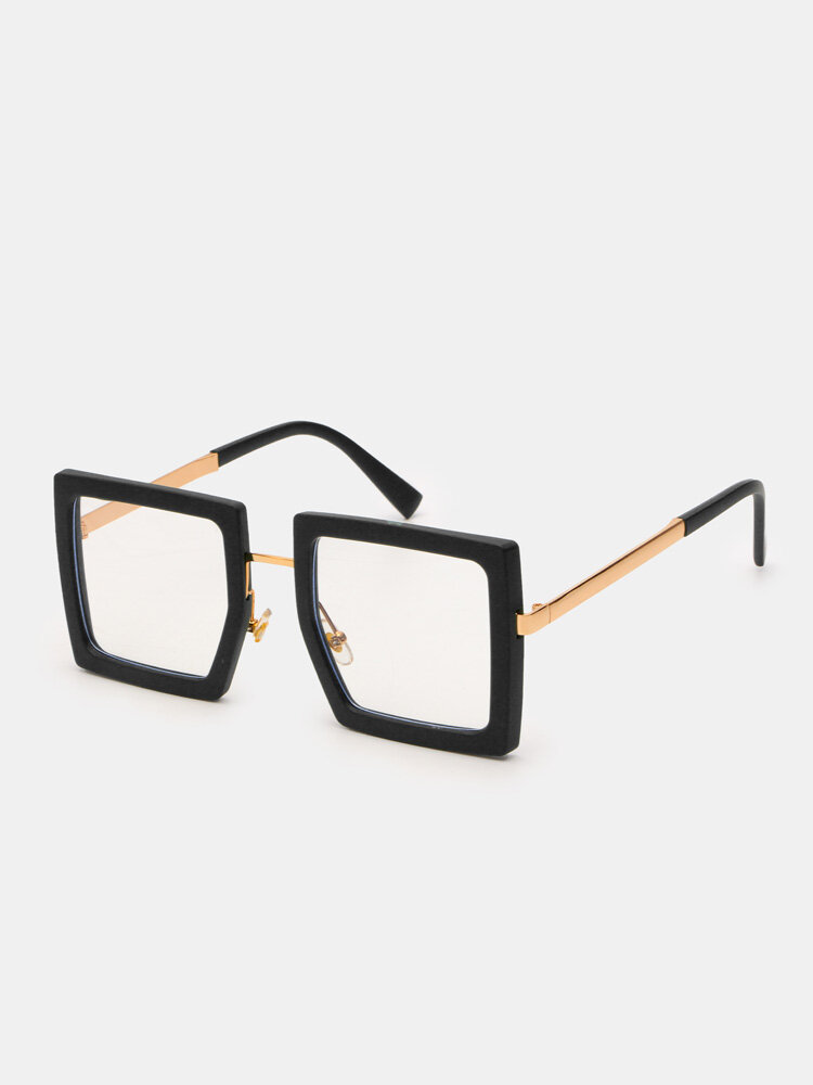 Unisex PC Full Big Square Frame Anti-blue Light Eye Protection Flat Glasses