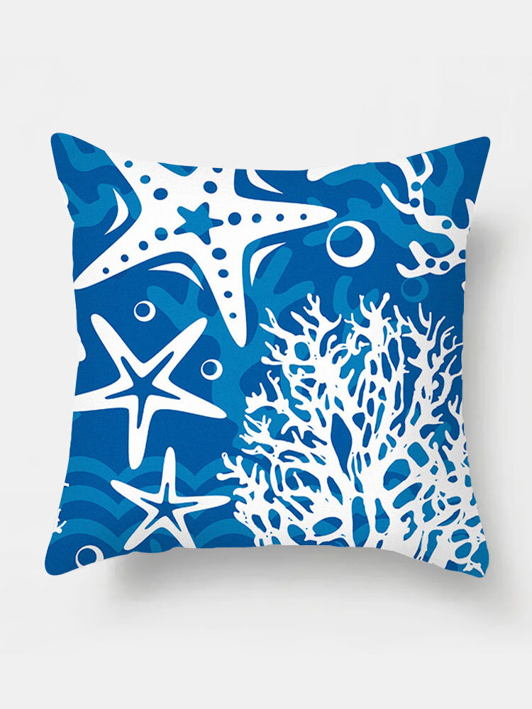 

1PC Ocean Starfish Printing Pillowcase Home Decor Sofa Living Room Car Throw Cushion Cover