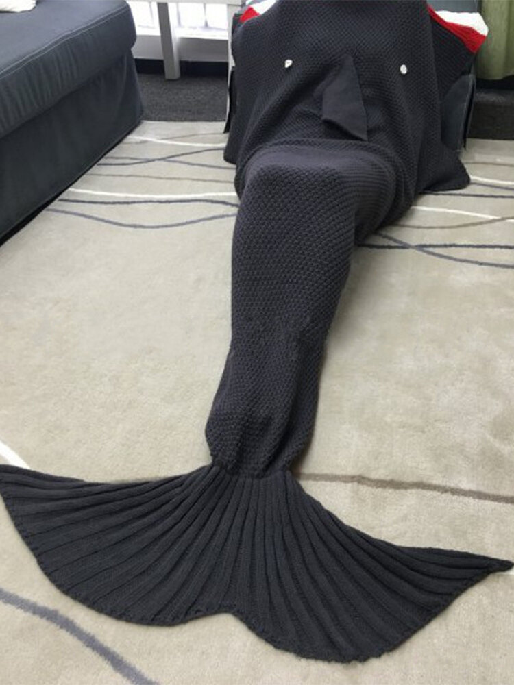 Meerjungfrau Schwanz Sofa Decke Soft Warme Hand gehäkelte Strickwolle für Kinder