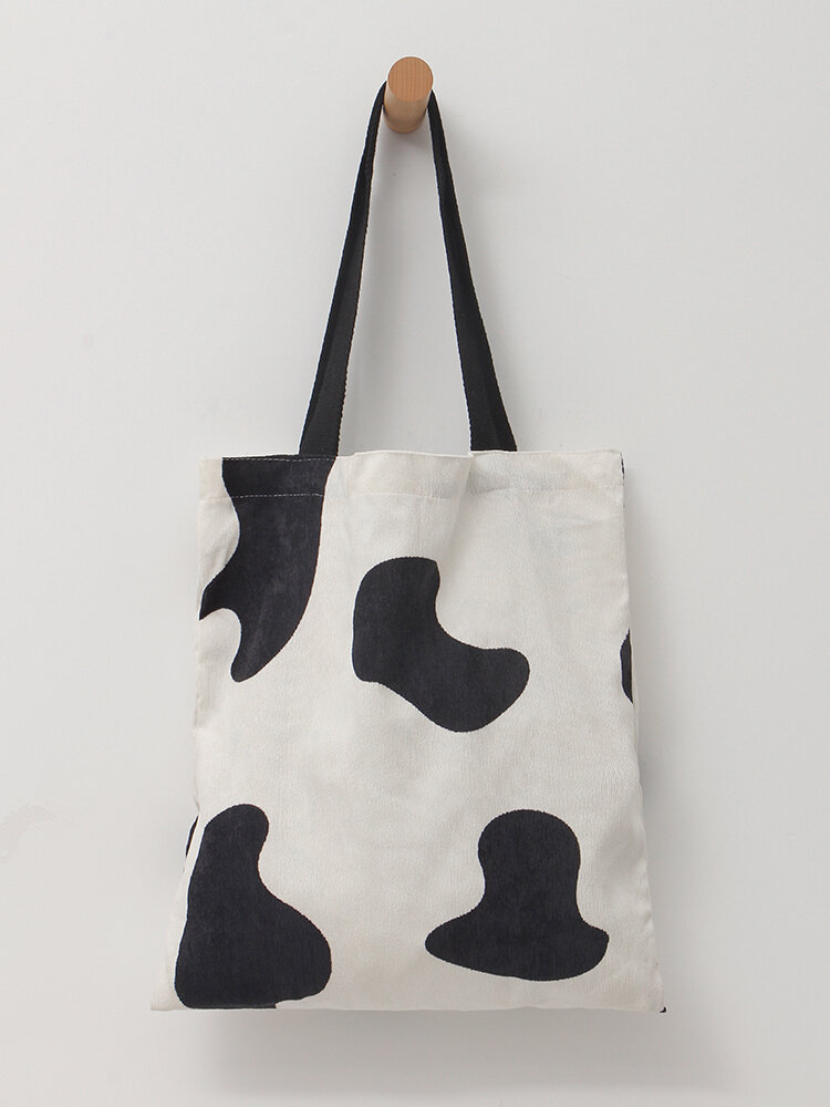 Cute Cow Grain Corduroy All-match Large Capacity Tote Shoulder Bag