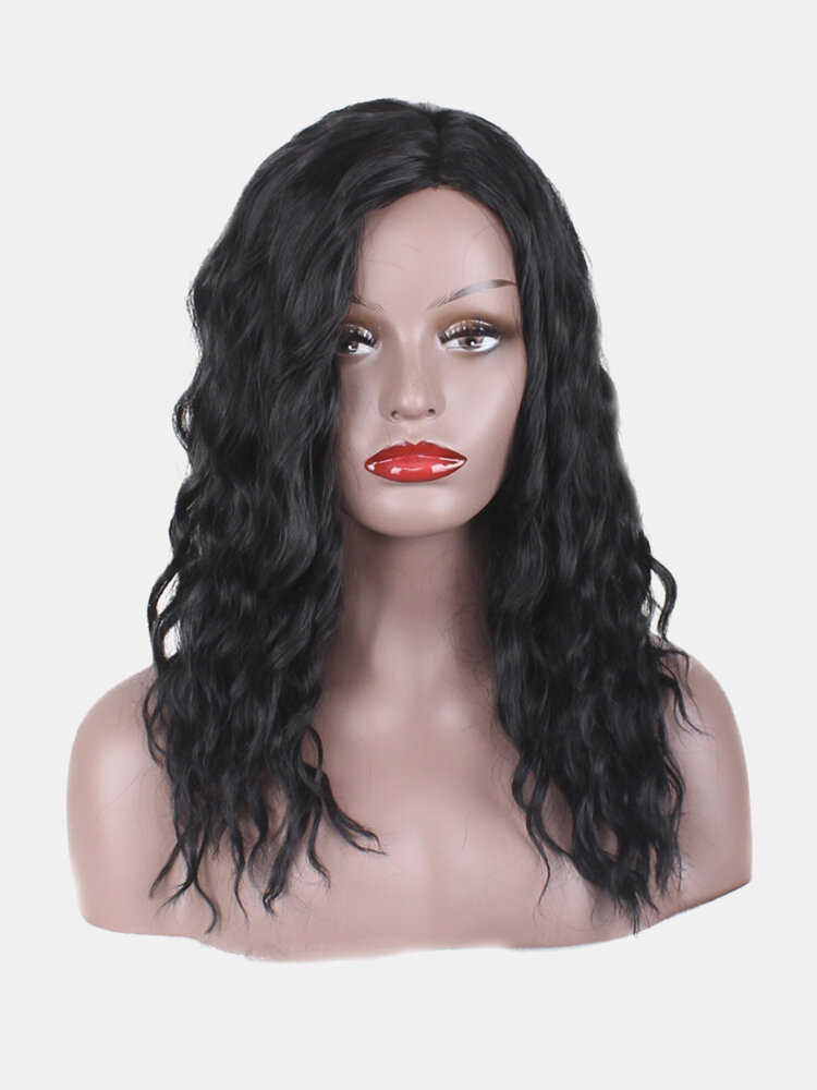 50cm Black New Style Synthetic African Wavy Hair Curly Wig 