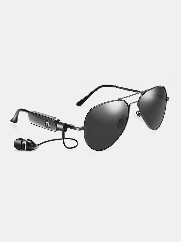 Men Retro Fashion Outdoor UV Protection Bluetooth Headset Sunglasses
